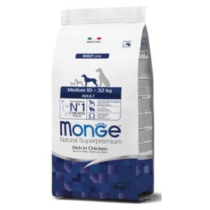 MONGE NATURAL SUPERPREMIUM Dog Medium Chicken Dry Dog Food, (Amore Animale Shop, neuf)