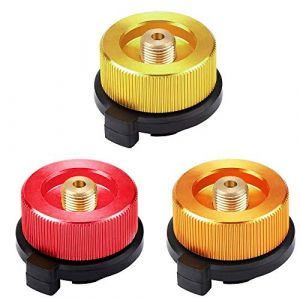 Adaptateur de Bouteille de Gaz Convertisseur de Gaz Pour Brûleur de poêle Réchaud de Camping Cartouche de Gaz butane à visser(3 Pcs) (YYUWEI, neuf)