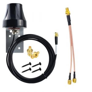 YILIANDUO Antenne Murale ext&eacute;rieure 4G LTE &eacute;tanche SMA m&acirc;le + c&acirc;ble r&eacute;partiteur Double SMA Femelle vers SMA m&acirc;le + Adaptateur SMA Femelle vers TS9 m&acirc;le (onelinkmore, neuf)