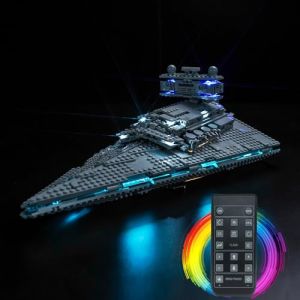 Kit d'éclairage LED avec télécommande pour Lego 75394 Imperial Star Destroyer (pas Lego), jouet créatif (BrickBling Lighting, neuf)