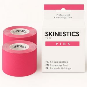 Skinestics | Bandes de Kinésiologie Rose | 2 Rouleaux | 600cm x 5cm | Genou, Cheville | K Tape, Strap Sport, Leukotape | Kinesio Tape & Bande Strapping Adhésif | Ruban Athlétique Élastique (House of Healthbrands, neuf)