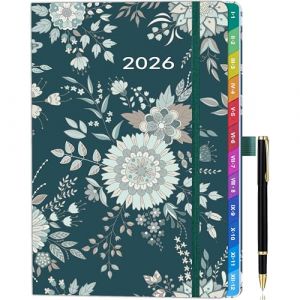 Agenda semainier A5 2026 – de janvier à décembre – avec onglets mensuels colorés et stylo inclus – planificateur hebdomadaire pratique pour toute l’année. (ZT BenYu, neuf)