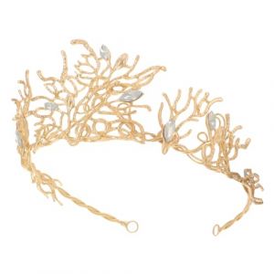 DRESSOOS 1 Pc couronne de mariée décorations de cheveux de mariage casque de bal robe tiare Couronne baroque Coiffe baroque couronne de style baroque diadème de mariage alliage Golden (Mingsyue, neuf)