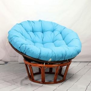 Tielag Coussin pour fauteuil papasan, coussin rond épais, pour fauteuil de jardin, fauteuil pivotant, fauteuil en panier, chaise de balcon, bleu ciel, 60 x 60 cm (Tielag, neuf)