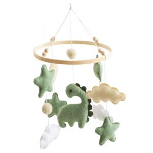 Nuages Et Dinosaure Vert, Mobile Lit B&eacute;b&eacute; Cloches De Lit B&eacute;b&eacute; Avec &Eacute;toiles, Suspension Mobile B&eacute;b&eacute; Cadeau, Coton Bois Berceau B&eacute;b&eacute; Jouet Pour B&eacute;b&eacute; Fille Ou Gar&ccedil;on, Soother Soother Baby Crib Mobile (rosclouds, neuf)
