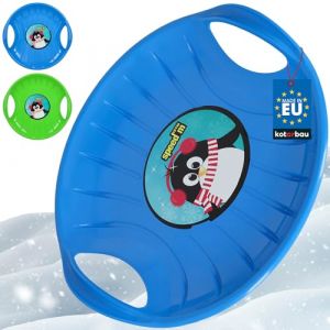 KOTARBAU&reg; 2 pi&egrave;ces Luge - PVC - 60 cm - Luge Enfant - Bleu & Vert - Sled - Poign&eacute;es Ergonomiques - et Adulte - Traineau &agrave; Neige - R&eacute;sistant - Facile &agrave; Transporter (KOTARBAU, neuf)