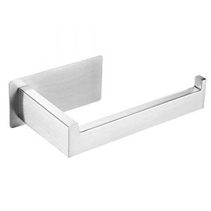 YUET Porte Papier Toilettes, Support Papier Toilette sans Percage Acier Inoxydable SUS 304 Auto-adhésif Porte Rouleau Toilette pour Salle de Bain WC Cuisine Derouleur Carré,Argenté Brossé (YUET Official FR, neuf)