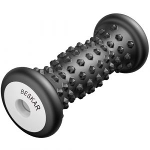 Rouleau Massage Pied pour la Vo&ucirc;te Plantaire - Acupression R&eacute;flexologie Masseur pieds Dur en Silicone pour la Fasciite Plantaire R&eacute;cup&eacute;ration et Muscles Tendus Noeuds (Noir de Carbone) (BESKAR, neuf)
