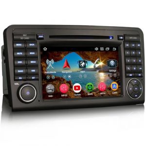 Android 14 Autoradio 8 cœurs 4Go 64Go GPS Navigateur pour Mercedes Benz Classe ML/GL W164 X164 Prise en Charge sans Fil Carplay Android Auto GPS DSP Lecteur CD Bluetooth 5.0 WiFi Écran Tactile (Erisin-Car Multimedia, neuf)