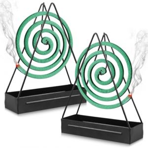 Niaetuto 2pcs Support Bobine Anti Moustique,Noir Spirale Anti Moustique,Support de Bobine Anti-Moustique,Support Spirale Anti Moustique pour Camping,Chambre à Coucher, Bureau (Triangle) (KAWALUOJILA, neuf)