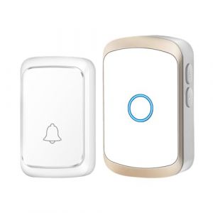 Sonnette de porte sans fil avec r&eacute;cepteur et &eacute;metteur, carillon de porte portable, sonnerie sans fil &agrave; volume r&eacute;glable, sonnette de porte &eacute;tanche, carillon de porte pour maison, h&ocirc;tel, appartement, (niaderm, neuf)