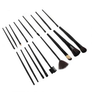 Jonlaki Ensemble de 18 Pinceaux de Maquillage Haut de Gamme avec Poignées pour Fard à Joues, Fard à Paupières et Correcteur, Comprend un Sac en PU élégant (Qukeen, neuf)