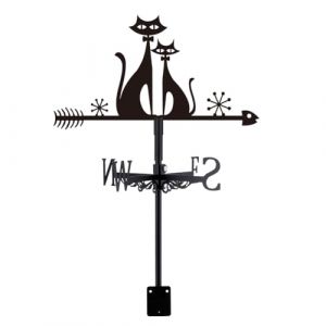 SUPERDANT Girouette de Jardin Exterieur Atomic Cat Girouette M&eacute;tallique Abstraite en Forme de Chat Girouette D&eacute;corative pour Animaux Girouettes de Direction du Vent Deco Exterieur (SUPERDANT EU, neuf)