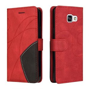 Fatcatparadise Coque pour Samsung Galaxy A5 2016 / A510, Etui en Cuir PU Portefeuille Housse Fermeture Magn&eacute;tique und Flip Protection Case avec Antichoc TPU, Etui &agrave; Rabat, Fentes pour Cartes (Rouge) (Fatcatparadise, neuf)