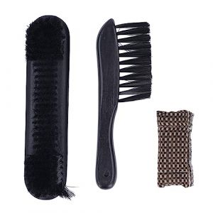 HERCHR Ensemble De Brosses De Club De Billard, Manche en Bois, Ensemble De Brosses De Rail De Table De Billard, Outils De Nettoyage De Brosse De Rail De Table De Billard (Noir) (YuchooesEU, neuf)