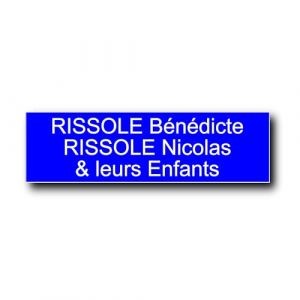 Plaque bo&icirc;te aux lettres personnalisable 12 x 3,5 cm - Gravure laser PVC - Plaque nom adh&eacute;sive - &Eacute;tiquette porte/sonnette - Plaquette signal&eacute;tique personnalis&eacute;e (Bleu) (France-gravures, neuf)
