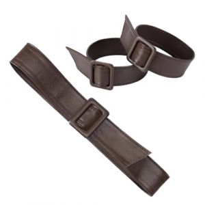 Inzegao Un ensemble de ceinture de trench-coat en cuir et bande de manche de remplacement pour veste en cuir, manteau mi-long, pardessus steampunk, caf&eacute;, taille unique (Inzegao, neuf)