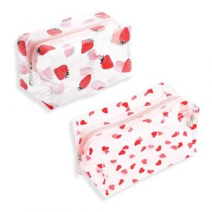 JYNXOR 2 Pi&egrave;ces Trousse de Toilette Transparente, Trousse Transparente, &Eacute;tanche Trousse de Voyage Sacs Multifonction Trousse de Toilette Voyage Transparentes Sac Cosm&eacute;tiques Voyages Avion Sac (SHOPSCAPE INK, neuf)