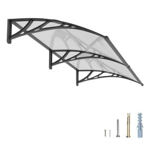 Auvent pour porte d'entrée, 80 x 200 cm, protection UV en polycarbonate, protège contre la pluie, la neige, pour terrasse, véranda (Guansu-CN, neuf)