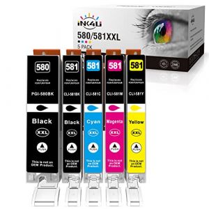 INK4U CLI-581 PGI-580 XXL Cartouche d'encre Compatibles pour Remplacement Canon 581 580 XXL pour Canon PIXMA TS6350 TS8350 TS8250 TS8150 TS705 TS6250 TS6150 TS6351 TS6151 TS8151 TS8251 TS8351(5 Pack) (HongYuan-EU, neuf)