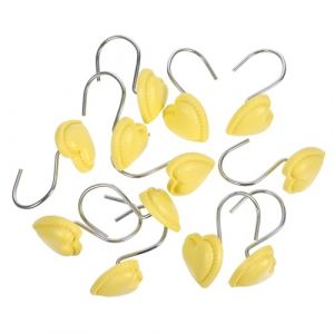 FRCOLOR 12pièces Crochets De Forme De Cœur Pour Rideaux De Salle De Bain Anneaux De Suspension Et Élégants (Different Quality, neuf)