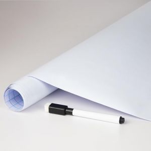 JOLIHOME Tableau Blanc Auto-Adhésif Chalk Board Sticker Mural Rouleau Étanche Amovible Autocollant Blanc Tableau Blanc Papier pour Home Office School Tableau Blanc Restaurant Menu 90x300cm (JOLIHOME, neuf)