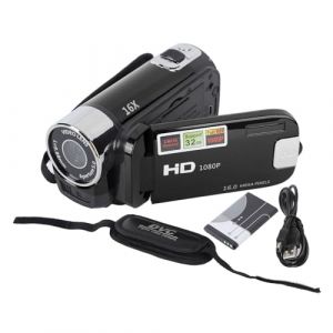 Cam&eacute;scope VHS, Mini cam&eacute;scope DV 4K 48 MP, cam&eacute;ra DV 2,7 Pouces, &eacute;cran Rotatif TFT, cam&eacute;ra vid&eacute;o &agrave; Zoom num&eacute;rique 16x avec c&acirc;ble USB, cam&eacute;scope Compact Portable pour Famille, (Noir) (Kangtes, neuf)