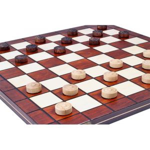 Sunrise Chess & Games Damier 64 Cases - Jeu de Dames Classique en Bois de Haute qualité (QualityChess, neuf)