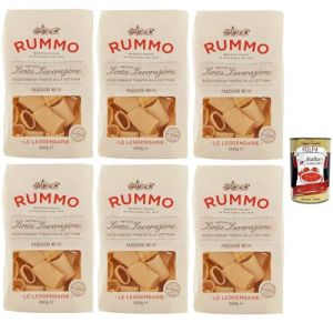 Rummo Paccheri n. 111, Durum P&acirc;tes s&eacute;moraires, italiennes Pasta Italian Noodles 6x 500 g Pack + Italian Gourmet Polpa di Pomodoro 400 g (Italiaen Gourmet UK Ltd, neuf)