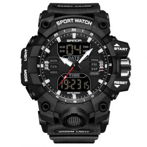 RORIOS Bracelet Militaire Homme Mode Sport Multifonction &Eacute;lectronique Montre Digitale Quartz Double Affichage 50M &Eacute;tanche Noir B (ASPOTEC SRL, neuf)