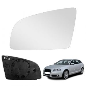 Soekodu Verre de R&eacute;troviseur Remplacement pour Audi A3/S3 2004-2008, A4/S4 2002-2008, A6/S6 2006-2008, R&eacute;troviseur Ext&eacute;rieur Chauffant Hyperbolique Verre de R&eacute;troviseur (JinsenTGG, neuf)