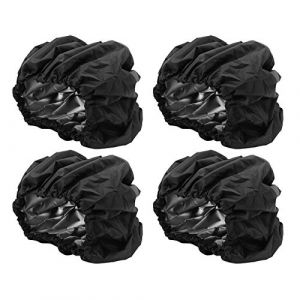 Couverture de Roue de Landau Housse de Roue de Poussette Pratique Housse de Roue de Chariot de bébé résistante à(Black 4-Piece Set, Large (Single Pack)) (biaterd, neuf)