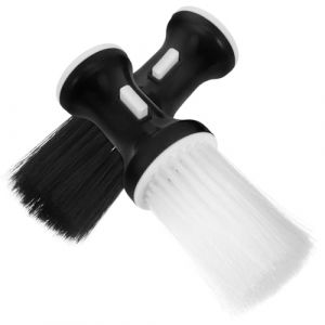 FRCOLOR 2 Pièces Brosse à Poudre De Trousse Laveur De Cheveux Pour Le Cuir Chevelu Disparaître Coiffeur Brosse à Moustache Accessoires De Barbier Rouleaux Plastique Blanche (Laners, neuf)