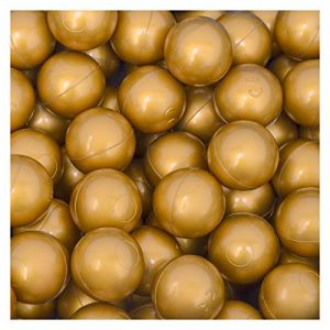 LittleTom 50 Boules dorees pour Piscine a balles Bebe 5,5 cm en Plastique PE - balles legeres pour Parc de Jeu ou Tente - Jouet pour Interieur et Exterieur (einspreis, neuf)