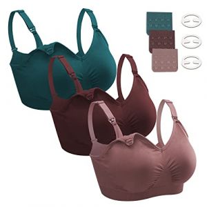 Dresime Soutien-Gorge d'allaitement 3PCS sans Couture Soutien Gorge Maternité sans Armature Bra de Grossesse avec Extra Extenseurs de Soutien-Gorge et Pinces pour Les Femmes (lishan us, neuf)