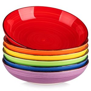 vancasso Série BONITA Lot de 6 Bol à Pâtes en Grès de 50 oz, 24.5cm, Saladier Passent au Micro-ondes et au Four à Soupe pour Cuisine, Multicoloré (vancasso Ceramic Art, neuf)