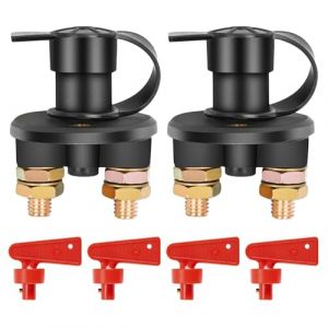 Zythrem 2PCS Coupe Circuit Batterie Interrupteurs de Batterie 12V / 24V Coupe Batterie avec Deux Cl&eacute;s Amovibles pour Bateau Voiture Camion (ZHANGHHH, neuf)