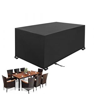 PDSYCB Housse De Protection Salon De Jardin 200x200x120cm Résistante à l'hiver et imperméable, Robuste, 420D Oxford Tissu Housse de Table de Jardin avec Corde et Boucle Verrouillage (NaLei, neuf)