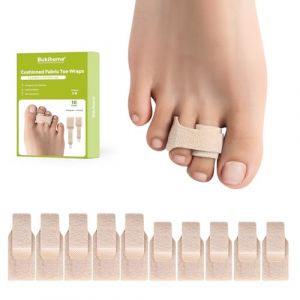 Bukihome redresseur orteil en marteau - 10 Pcs correcteur d'orteils pour hommes/femmes, bandages pour orteils - R&eacute;aligne les orteils tordus, recourb&eacute;s, d&eacute;form&eacute;s, en griffe ou en marteau(5L+5S, beige) (Bukihome, neuf)