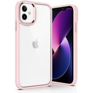 ULAK Coque Compatible avec iPhone 12, Protection Robuste Transparente résistante aux Chocs - Coque Souple en TPU Rigide - Prise en Main sûre - Coque de Protection légère pour iPhone 12 6,1 - Rose (easyarise, neuf)