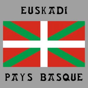 JVM - Autocollant sticker tuning pour voiture, boite à lettre, pc ordinateur portable laptop : (sur fond gris, Lot de 2 - Drapeau Pays Basque Euskadi 12x12 cm) (JoviMarket, neuf)