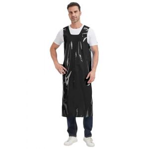 Nanxson Tablier TPU léger et imperméable avec bretelles élastiques au dos et liens ajustables à la taille Tablier industriel Tablier de travail pour le ménage, la boucherie, les barbecues CFS0012 (Nasisa, neuf)