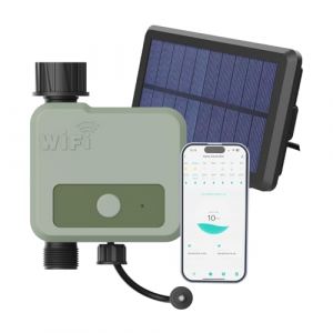 Programmateur Arrosage WiFi par MMOBIEL &ndash; Minuterie d'Irrigation Automatique Aliment&eacute; par Solaire & USB - Plage sans Fil 30m (WiFi + &eacute;nergie Solaire) (Menko Telekom, neuf)