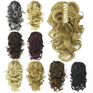CRILSTYLEO 1 Pc rallonge de queue de cheval curly hair curls hair band barrette de qualité hair extension hairpin griffe de queue de cheval griffe de queue de cheval (Yolena, neuf)