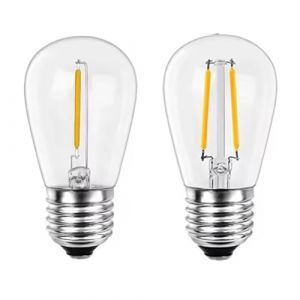 G&eacute;n&eacute;rique S14 Plastique LED Ampoule, E27 / E26 3V 120V Blanc Chaud 2W 1W Ampoules de Lampe incassables pour Guirlande Lumineuse D&eacute;coration de No&euml;l,2w (TaiYuanWanQianChongAiShangMaoYouXianGongSi, neuf)