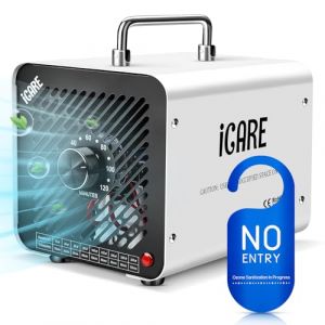 Générateur d'Ozone Domestique 30000 mg/h, Machine à Ozone pour Purification de l'Air et Élimination des Odeurs Dispositif d'Ozone Portable O3 pour Bureau, Salle de Bain, Maison, Voiture Blanc (haokeyuanEU, neuf)
