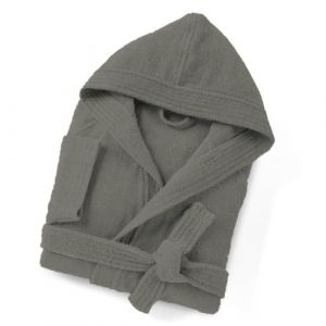 HOME ZEN HOUSEHOLD LINEN Robe Unisexe ARTICOLO Sophie en &Eacute;ponge de Coton, 400g/m&sup2;, avec Capuche et Poches, Tailles S-3XL, 8 Couleurs, gris, S (EUROSTYLE, neuf)