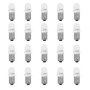 Tbest ampoule tableau de bord, Ampoule De Tableau De Bord, 20Pcs T11 T4W BA9S H6W 1895 Convexe 1LED Auto Voiture LED Blanc Ampoule De Tableau De Bord (Youluu-cd, neuf)