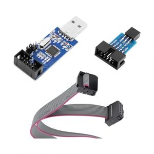 APKLVSR Programmateur USBasp avec Adaptateur ISP et câble, programmateur pour USBASP, 3,3 V 5 V 51 USB ISP pour Atmel AVR et Arduino (hcjs, neuf)