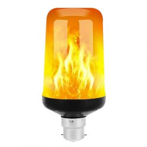 Lonsy Ampoule à flamme LED, ampoule à effet de flamme, 4 modes d'éclairage, ampoule LED vacillante, ampoule à flamme à base B22 5W, lampes LED d'ambiance décoratives intérieure/extérieure pour fête (xingyuanzahuopu, neuf)
